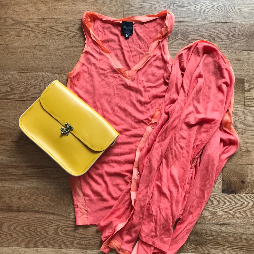 ❤️ 100% Silk Sleeveless Top with Cardigan